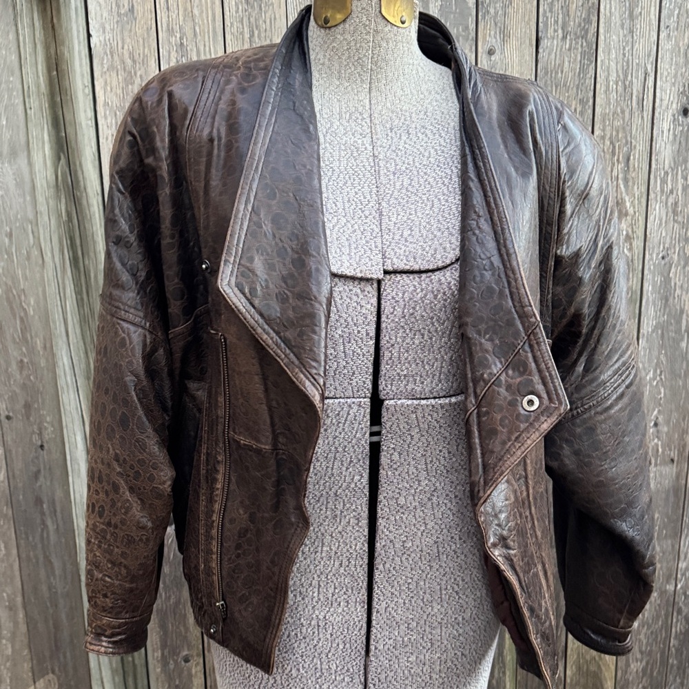 Ladies Brown Leather Jacket